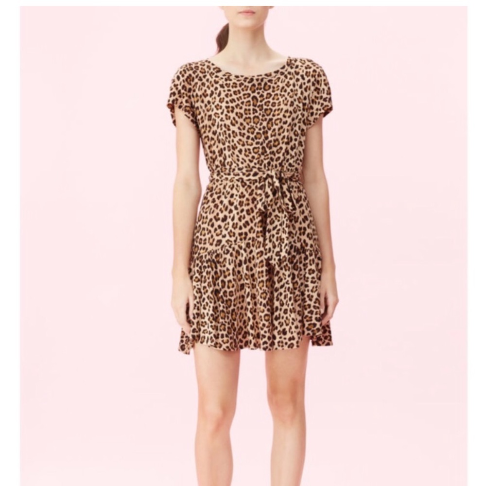 Rebecca Taylor Jersey Dress Leopard Print Size Medium